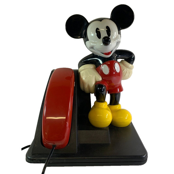 Mickey Mouse AT&T Telephone Vintage 90s Disney Collectible Landline Red Black - Picture 1 of 10